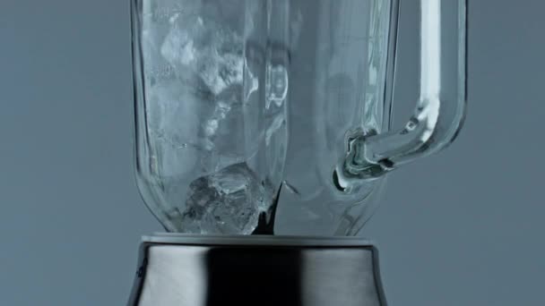 Ice Cubes Container Falling Closeup Cocktail Blender Filling Iced Chunks — Stok video