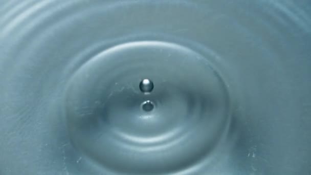 Aqua Blob Salpicó Primer Plano Vidrio Líquido Transparente Caída Lenta — Vídeos de Stock
