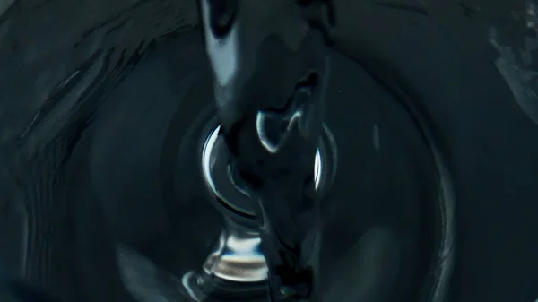 Closeup Water Splashing Glass Top View Pure Refreshing Liquid Pouring — Stock fotografie