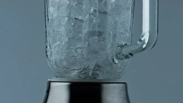 Cocktail Blender Grinding Ice Closeup Barkeeper Equipment Crushing Frozen Cubes — Foto de Stock