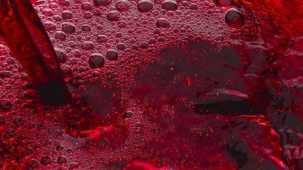 Buborékos Vörösbor Öntő Üveg Szuper Lassított Felvétel Alkoholos Likőr Töltő — Stock Fotó