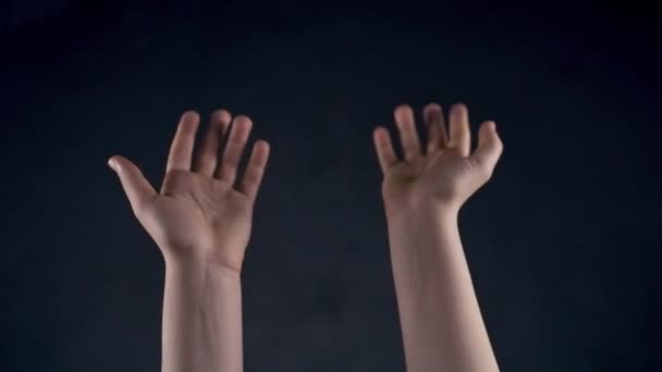 Hand Touch Metaverse Teknik Futuristisk Digital Anslutning Närbild Professionella Armar — Stockvideo