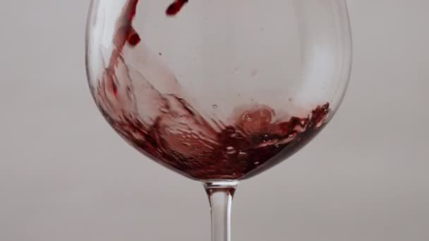 Wine Glass Filled Rose Alcohol Drink Super Slow Motion Close — Stok Video