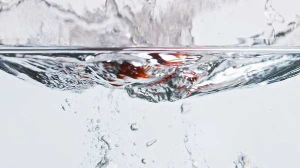 Leckere Granatapfel Spritzwasser Nahaufnahme Bio Köstliche Früchte Steigen Flüssige Oberfläche — Stockfoto