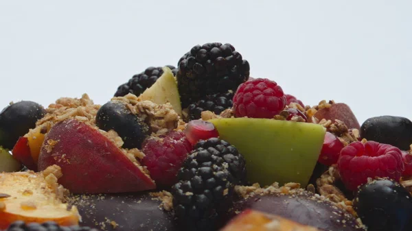 Frisk Velsmakende Fruktkorn Til Sunn Naturlig Frokost Nutrient Havreflak Med – stockfoto