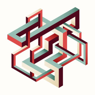 Isometric geometrik şekil soyut arkaplan modern sanat tarzı. Tasarım ögesi şablonu poster, arkaplan, yayın, broşür, broşür, broşür, broşür, illüstrasyon için kullanılabilir