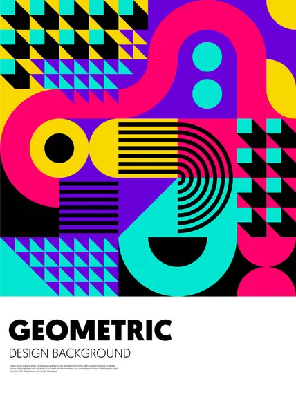 Forme Géométrique Fond Abstrait Style Art Moderne Modèle Élément Conception — Image vectorielle
