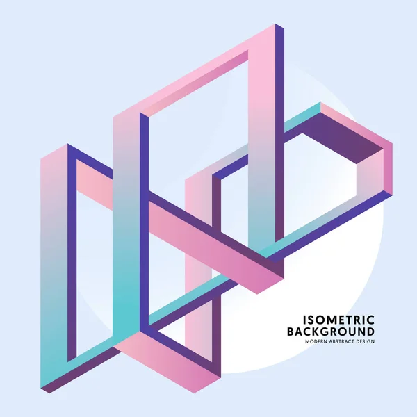 Forme Géométrique Isométrique Fond Abstrait Style Art Moderne Modèle Élément — Image vectorielle
