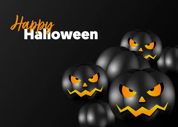 Happy Halloween Background Template Design Decorative Black Pumpkin Vector Illustration — ストックベクタ