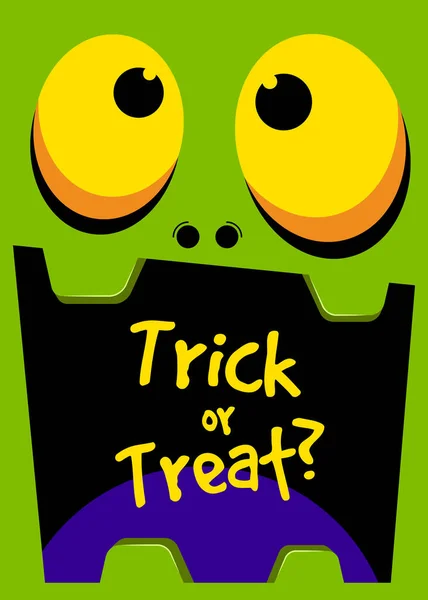 Happy Halloween Party Template Design Background Decorative Monster Face Flat — Stockvektor