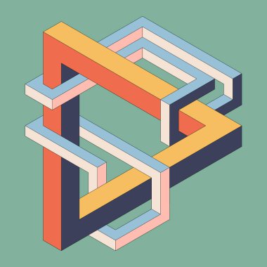 Isometric geometrik şekil soyut arkaplan modern sanat tarzı. Tasarım ögesi şablonu poster, arkaplan, yayın, broşür, broşür, broşür, broşür, illüstrasyon için kullanılabilir