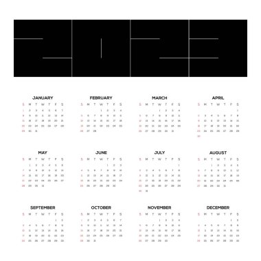 2023 printable monthly calendar template design, week starts on Sunday minimal style, vector illustration