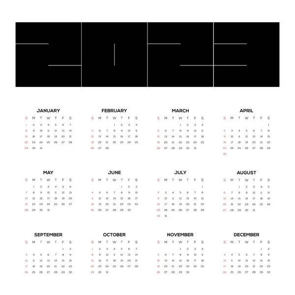 2023 Printable Monthly Calendar Template Design Week Starts Sunday Minimal — Stock Vector