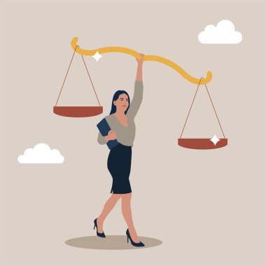 Liderlik kavramı için güven, denge ve adalet kazanmak için sosyal sorumluluk veya dürüstlük, kendine güvenen işadamı lideri etik teraziyi kaldırır. Prensipler ve iş ahlakı doğru şeyler yapmak içindir..