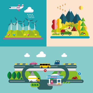 Modern düz tasarım kavramsal illüstrasyon.