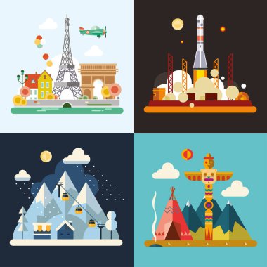 Modern düz tasarım kavramsal illüstrasyon.