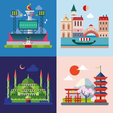 Modern düz tasarım kavramsal illüstrasyon.