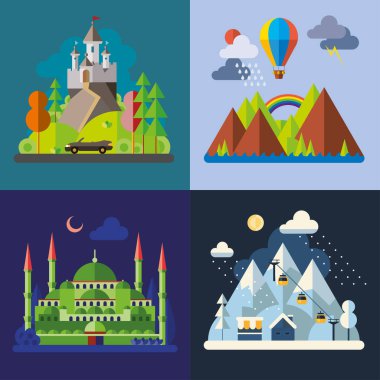 Modern düz tasarım kavramsal illüstrasyon.