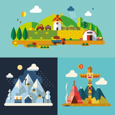 Modern düz tasarım kavramsal illüstrasyon.