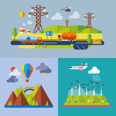 Modern düz tasarım kavramsal illüstrasyon.