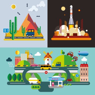 Modern düz tasarım kavramsal illüstrasyon.