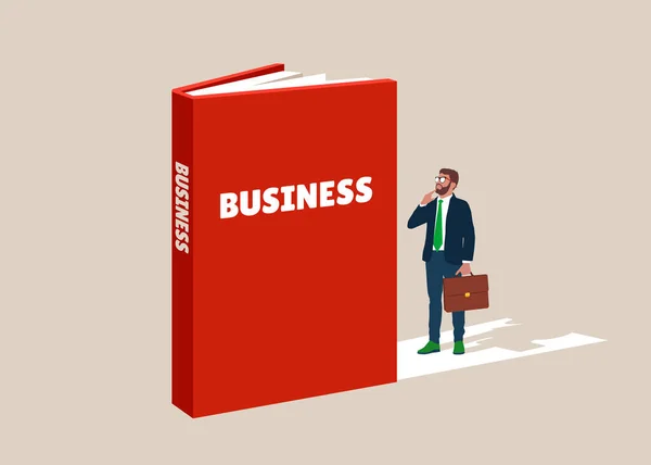 Businessman Learning Business Investment Next Step — Stockvector