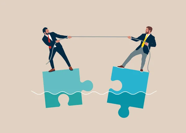 Businessman Entrepreneur Balancing Match Building Business Idea Success Cooperation Strategy — Stok Vektör