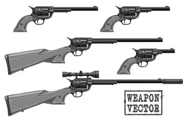 Optik görüşlü grafiksel ayrıntılı eski tabanca