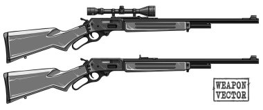 Optik görüşlü grafiksel detaylı av tüfeği.