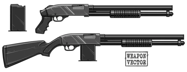 Grafisches Silhouette-Gewehr mit Munitionsclip — Stockvektor