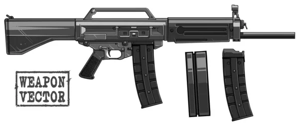 Silueta gráfica moderna automática galil rifle — Vector de stock