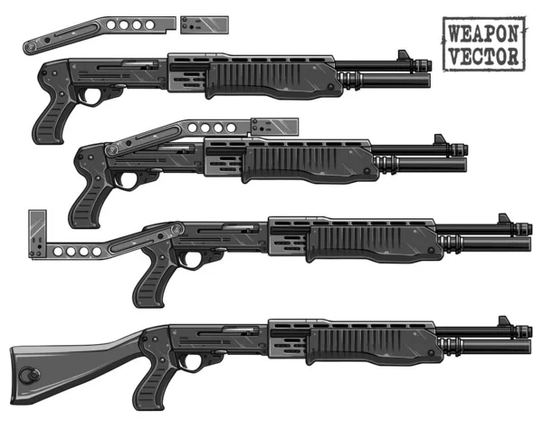 Grafik siluet pompalı tüfek cephane Klipsli