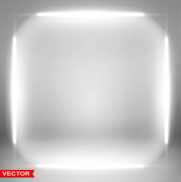 Empty Abstract Gradient Gray Studio Room Background Many Big White — Stock Vector