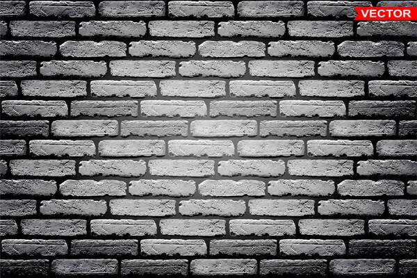 Realistic Shiny Gray Old Brick Wall Texture Cracks Light Layered — Stockvektor