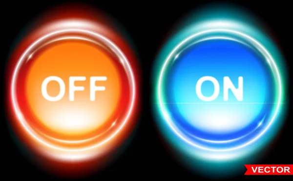 Realistic Shiny Glossy Gradient Orange Blue Web Buttons Isolated Black — 图库矢量图片