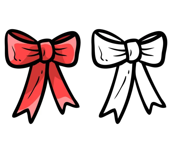 Dibujos Animados Fiesta Rosa Bowknot Fiesta Aislado Sobre Fondo Blanco — Vector de stock