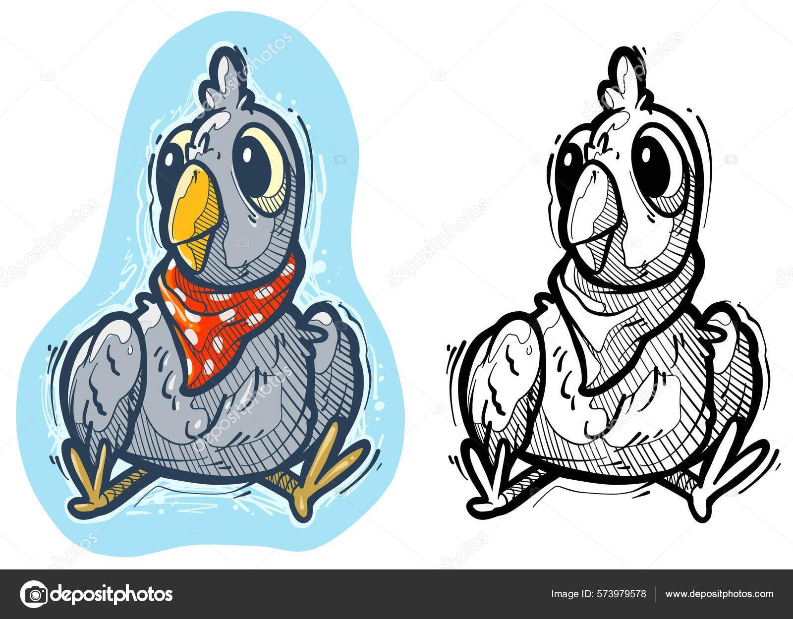 Cartoon Funny Cute Hand Drawn Grey Pigeon Bandana Scarf Vector Stock Vector Image by ©GB_Art #573979578 Cartoon Funny Cute Hand Drawn Grey Pigeon Bandana Scarf Vector Stock Vector Image by ©GB_Art #573979578