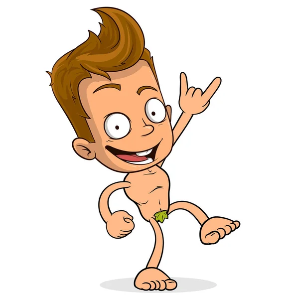 Desenhos Animados Engraçado Menino Personagem Mostrando Rock Roll Gesto Eps —  Vetores de Stock