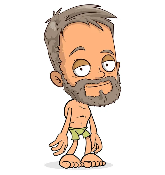 Desenhos Animados Engraçado Cansado Personagem Menino Com Barba Eps Camadas — Vetor de Stock