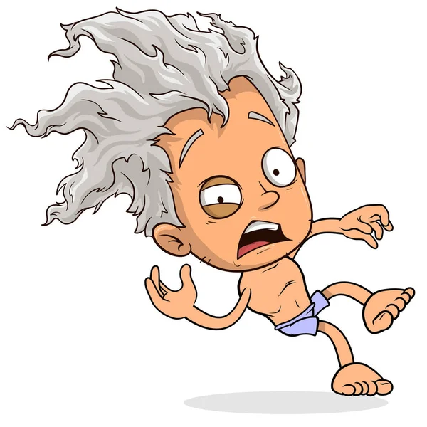 Çizgi film komik düşen çılgın çocuk karakteri. Katmanlı EPS animasyon için hazır. Beyaz arka planda izole edilmiş. Vektör simgesi.