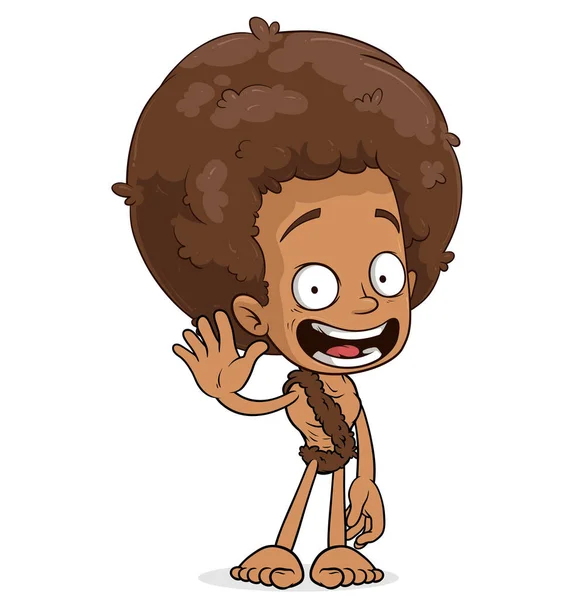 Cartone Animato Divertente Africano Disco Boy Personaggio Dire Ciao Eps — Vettoriale Stock