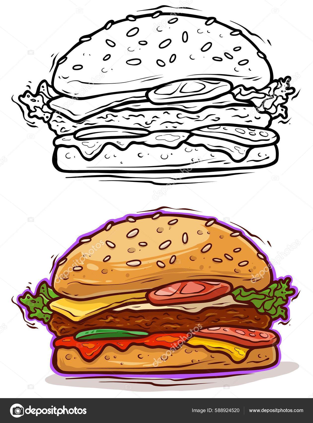 Burger Sandwich tasty burger - Hamburger - Sticker