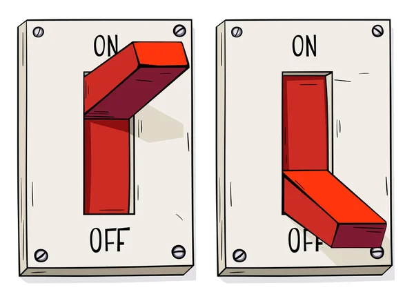 Hand Drawn Electric Switch — Archivo Imágenes Vectoriales