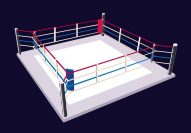 İplerle çevrili boks ringi: Boş boks arenası