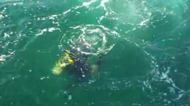 Dalgıç yüzeye çıkıyor, en üst görünüm.