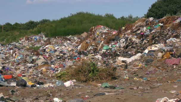Składowisko śmieci, wysypisko śmieci, wysypisko śmieci. — Wideo stockowe