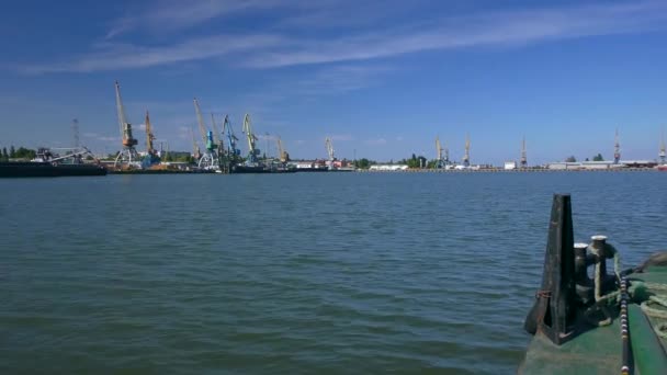 Puerto Belgorod Dnestrovsky Estuario Del Río Dniester Mar Negro Ucrania — Vídeo de stock