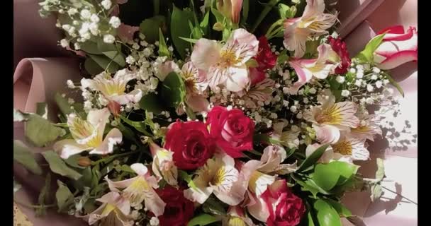 Beautiful Colorful Bouquet Flowers — Stockvideo