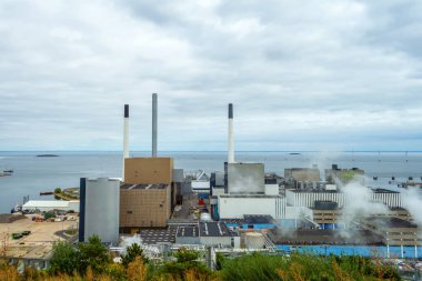 Kopenhag 'da. Danimarka. On iki. Eylül. 2021 yılı. Amager Bakke Fabrikası, Hofor. Ekolojik enerji atıkları enerjiye dönüştürüyor Kopenhag Danimarka Görüş Alanı