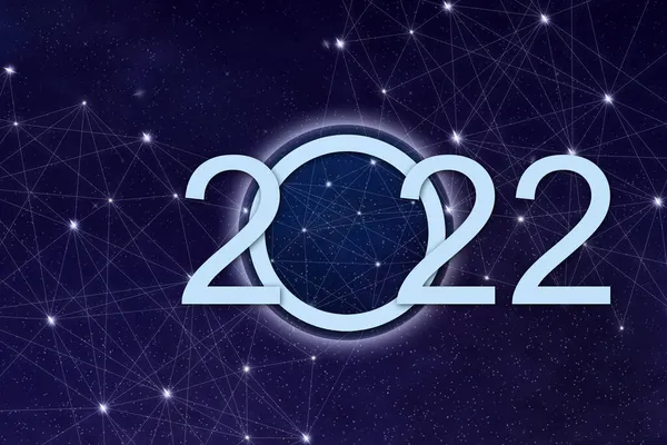 2022 Ruimte Lucht Nieuwjaarsconcept Abstracte Achtergrond Met Sterren Nevels Kerst — Stockfoto